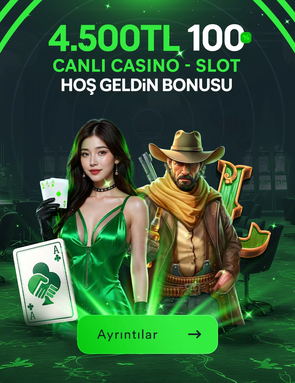 4500 ₺ %100 CANLI CASINO - SLOT HOŞ GELDIN BONUSU