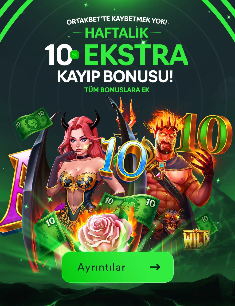 ORTAKBET'TE KAYBETMEK YOK! HAFTALIK %10 EKSTRA KAYIP BONUSU! (TÜM BONUSLARA EK)