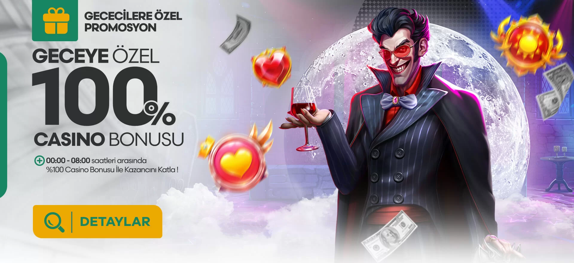 GECEYE ÖZEL %100 CASINO BONUSU