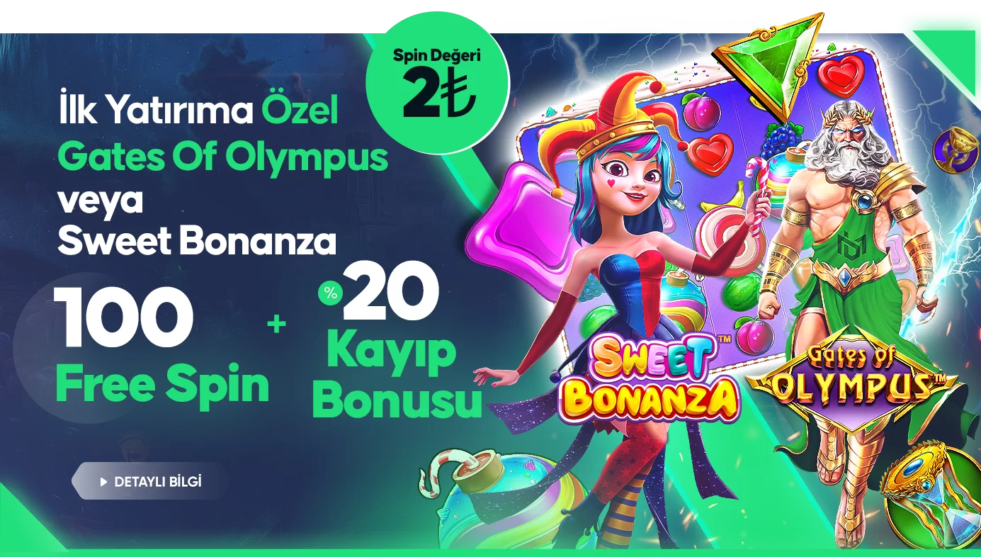 İlk Yatırıma Sweet Bonanza + %20 Kayıp Bonusu!