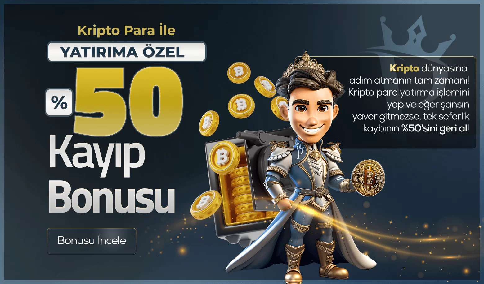 %50 Kripto Para Özel Kayıp Bonusu