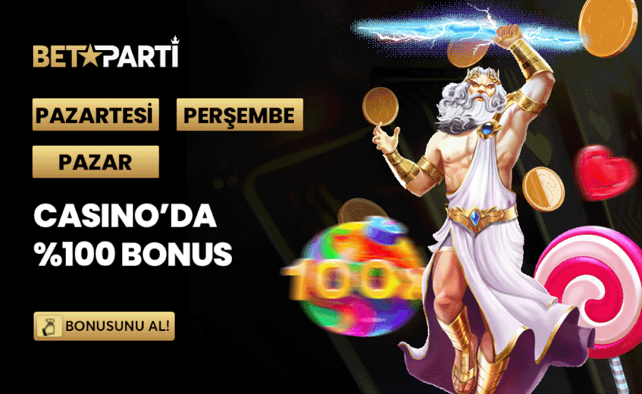 PAZARTESI - PERŞEMBE - PAZAR 20.000 TL %100 CASINO YATIRIM BONUSU