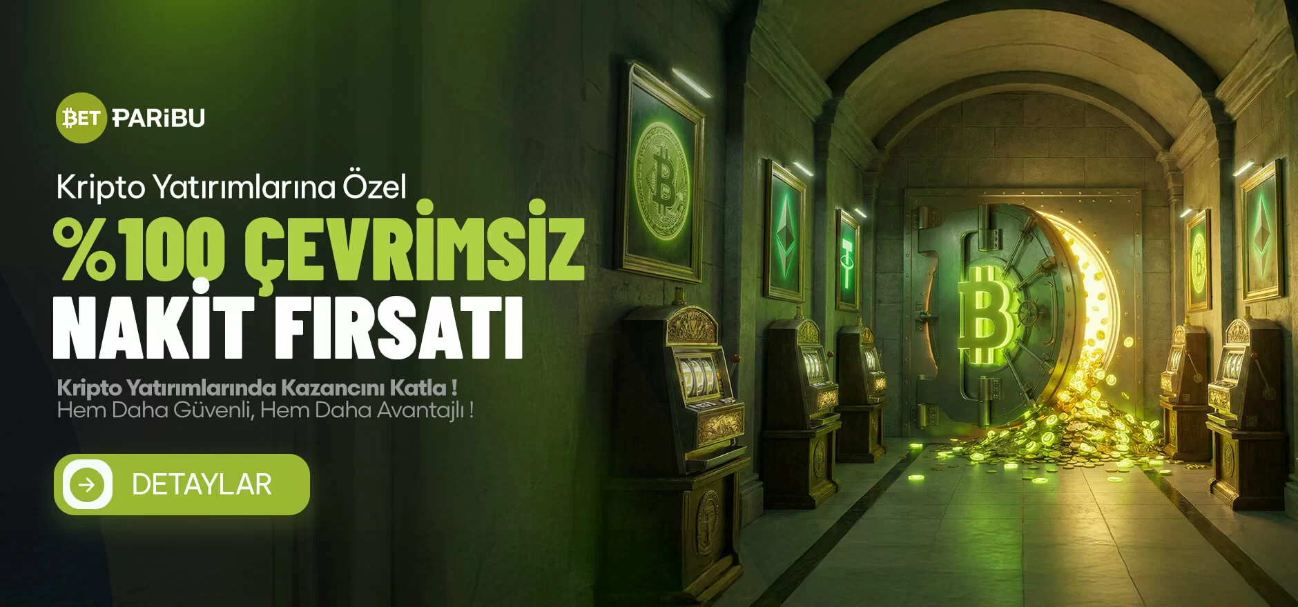 KRİPTO YATIRIMLARA ÖZEL %100 ÇEVRİMSİZ NAKİT BONUSU!