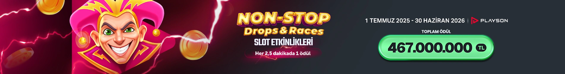 🎰 PLAYSON NON-STOP DROPS & RACES SLOT ETKİNLİKLERİ🏆