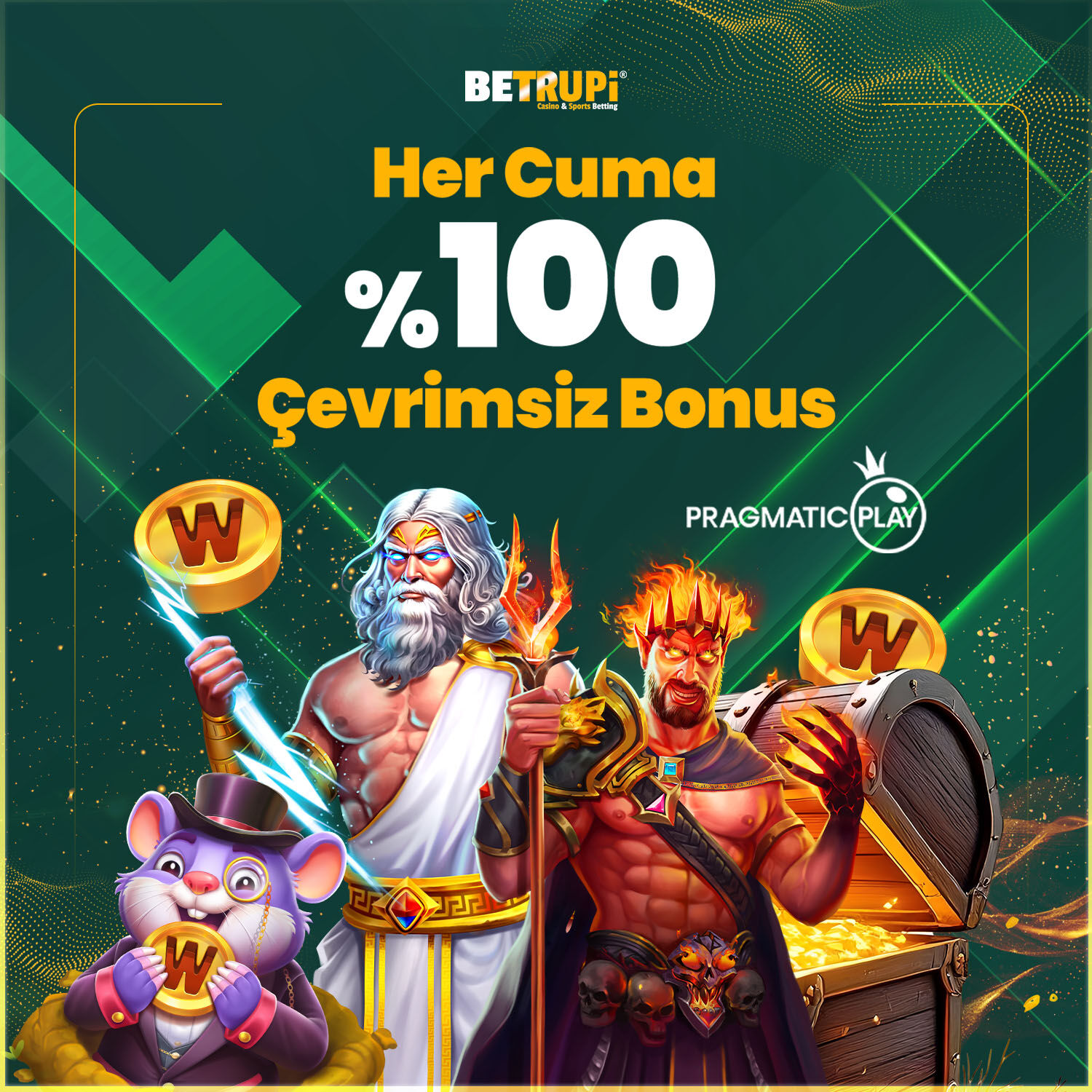 Her Cuma %100 Çevrimsiz Yatırım Bonusu