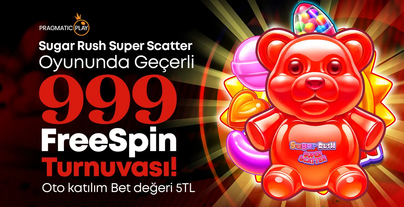 999 Freespin Ödüllü Sugar Rush Super Scatter Turnuvası