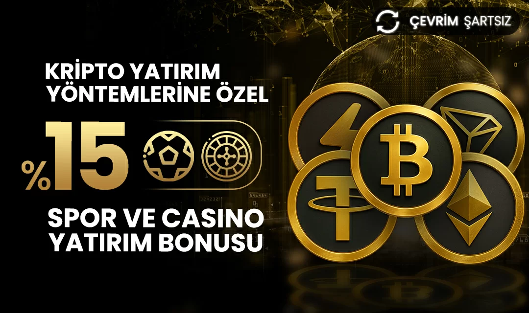 %15 Çevrimsiz Spor ve Casino Kripto Yatırım Bonusu