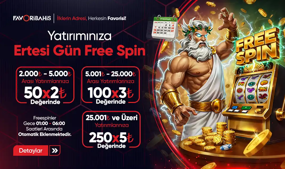 Yatırımınıza Ertesi Gün Freespin 🤑